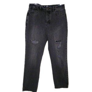 HOLLISTER CA Ultra High Rise Vintage Straight Ripped Button Fly Stretch Jean 13R